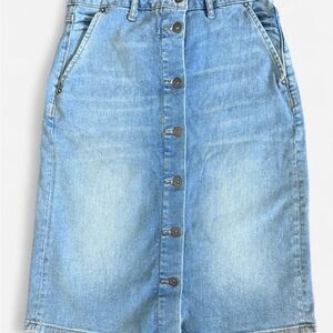 Anthropologie Pilcro and the Letterpress Blue Denim Skirt